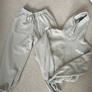 White Fox Boutique Stone Grey Hoodie and Joggers Set